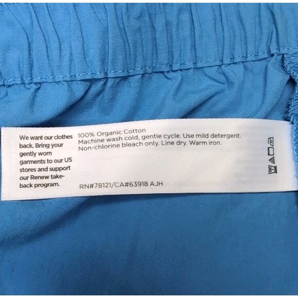 Eileen Fisher Wide Leg Crop Pant Size L Calypso Blue Organic Cotton Poplin NWT - Picture 6 of 15